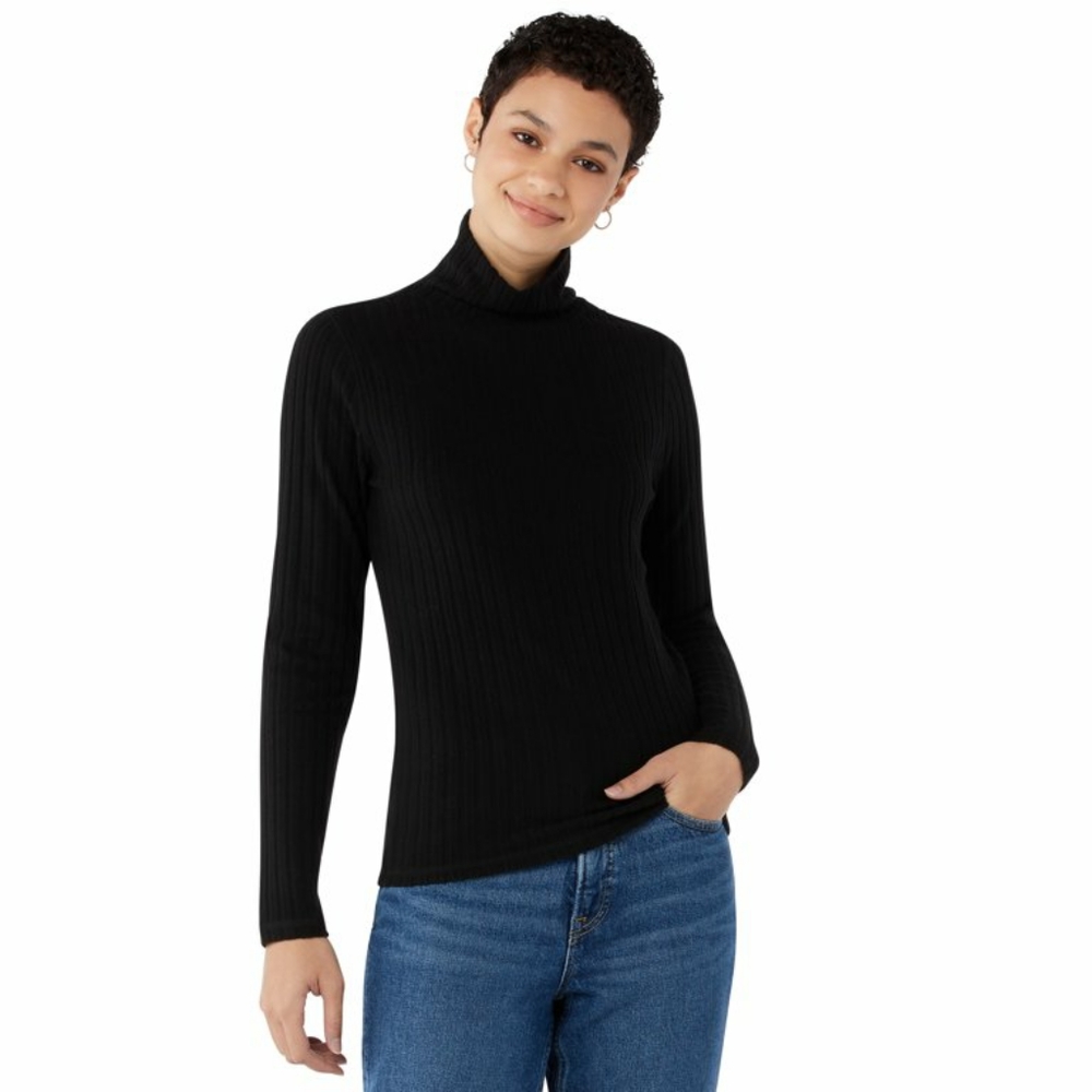 Brand NWT'S Free Assembly Women’s Brushed Ribbed Turtleneck - Black - M